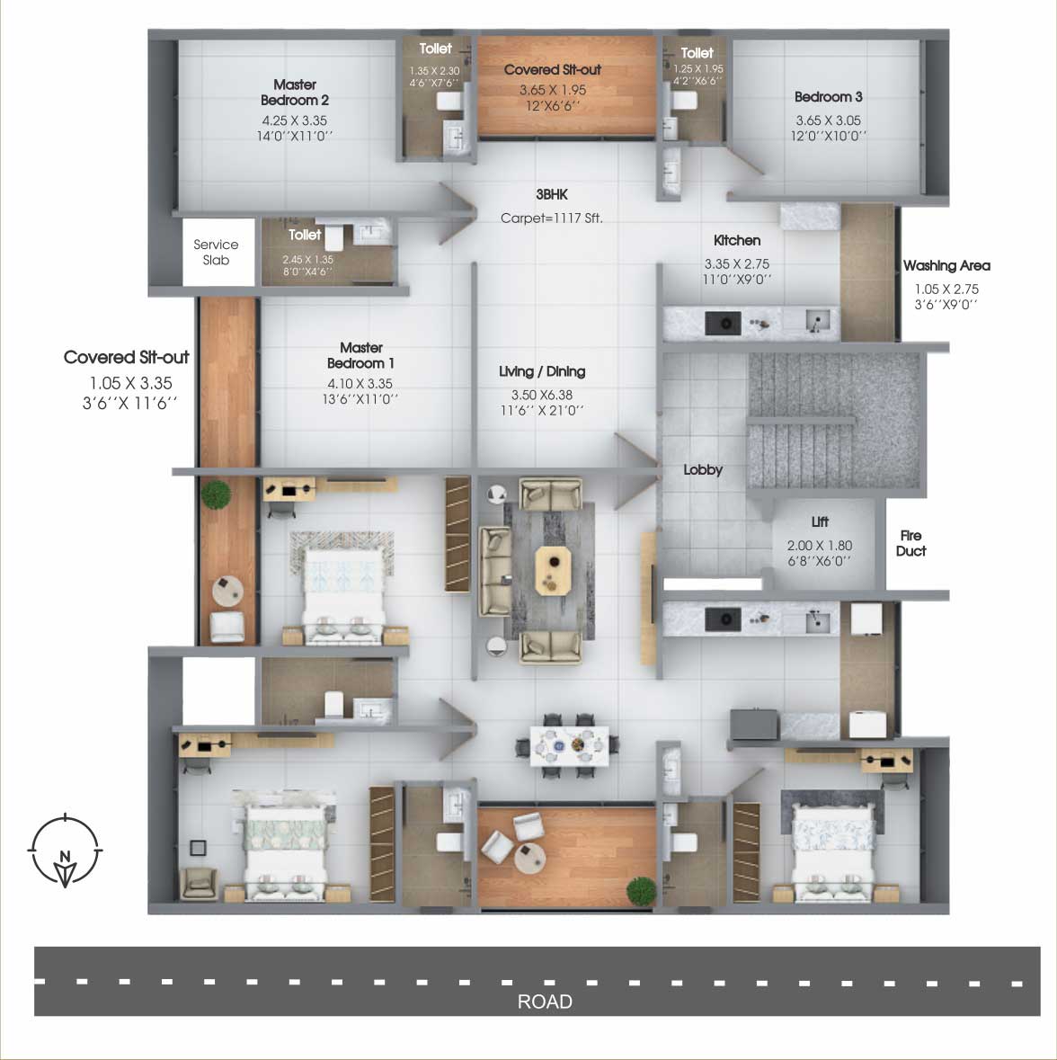 Vithai 3 BHK Floor Plan
