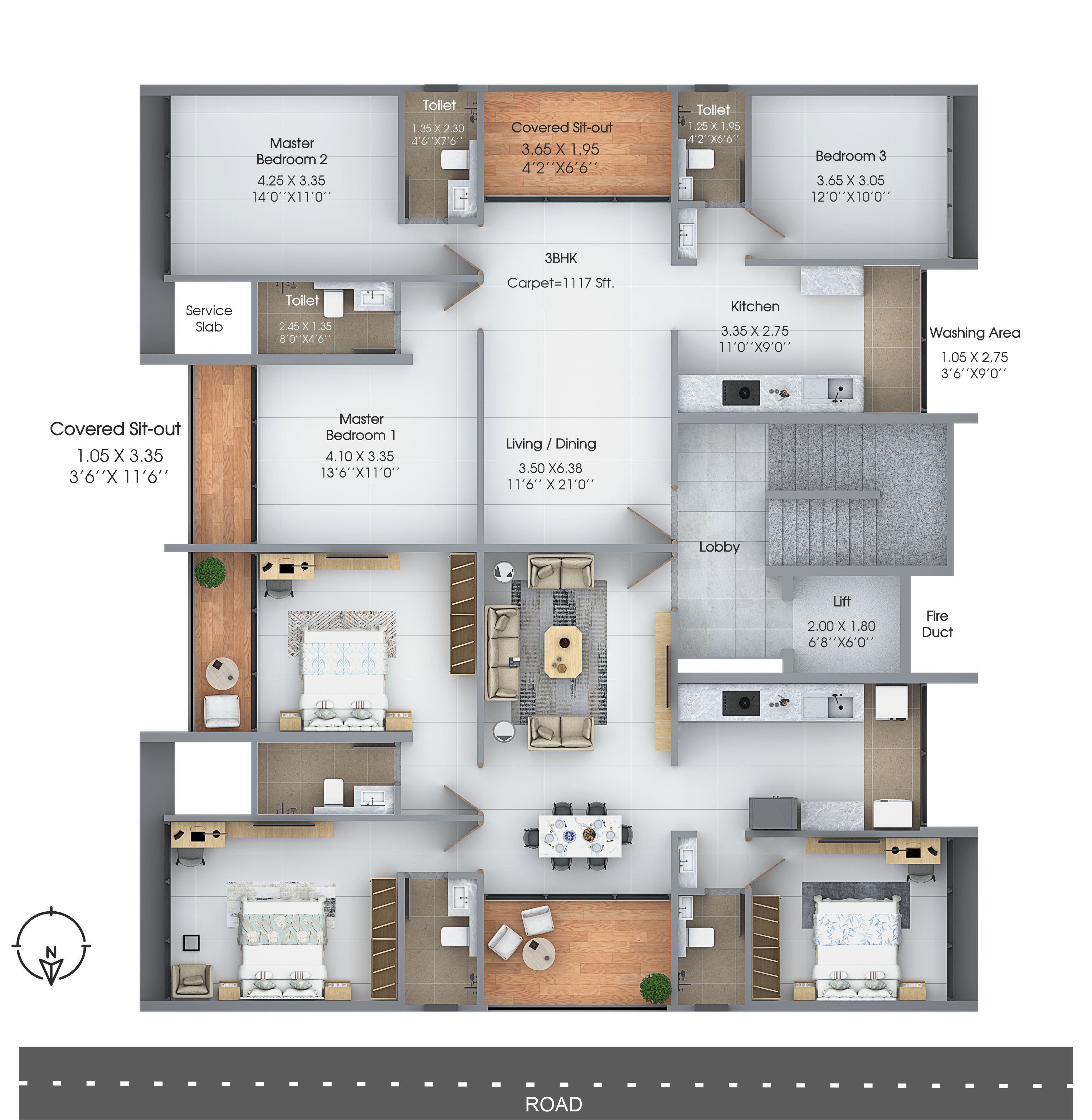 Vithai 3 BHK Floor Plan