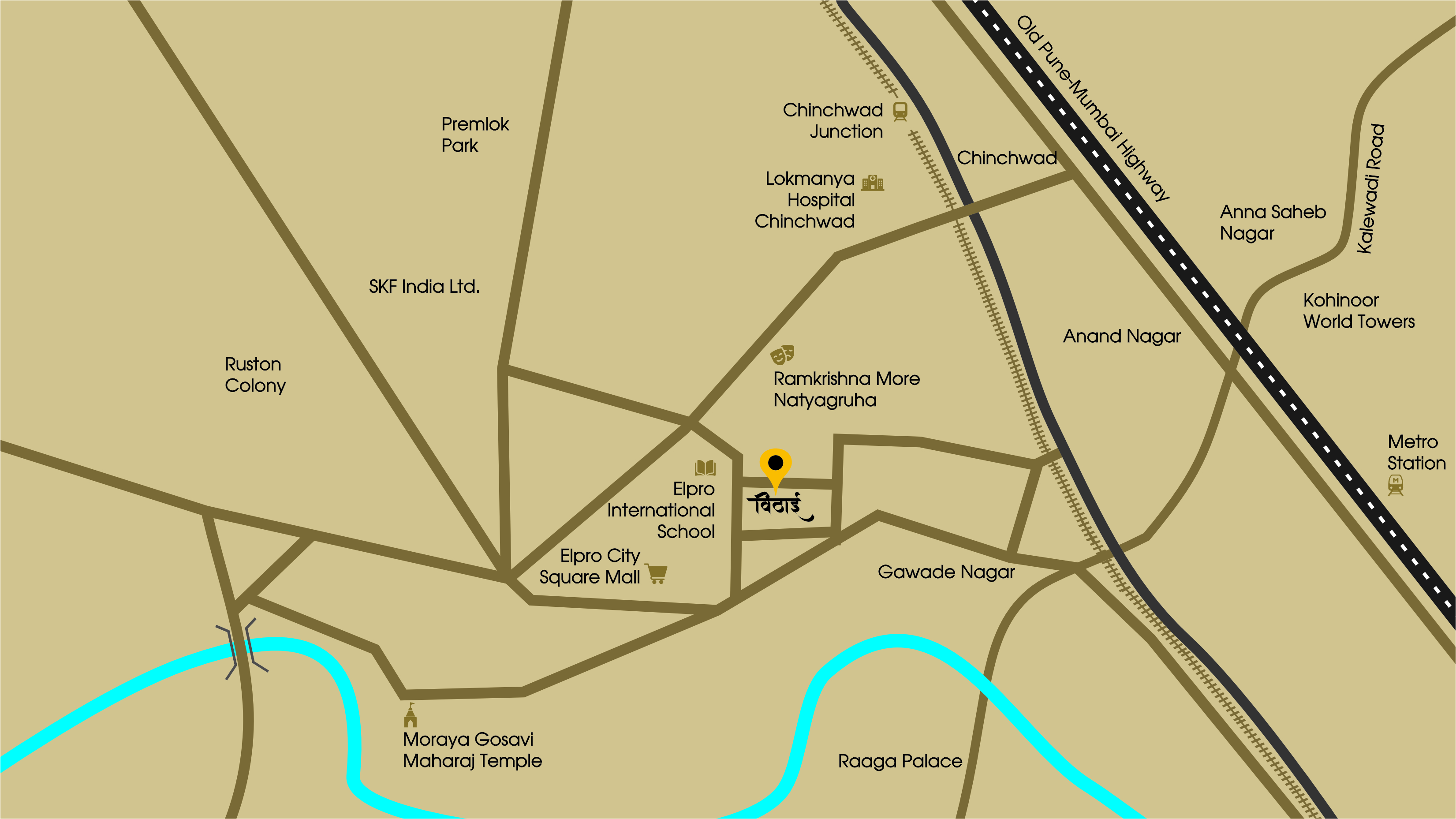 Vithai Location Map – Chinchwad, Pune